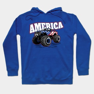 America: Stars and Stripes Monster Truck // Funny Merica 4th of July Hoodie